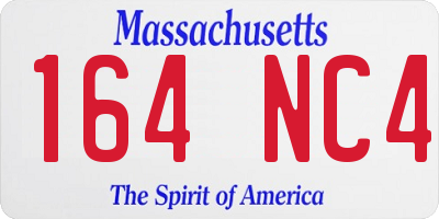 MA license plate 164NC4