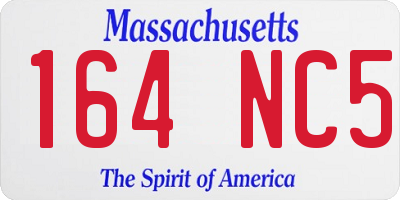 MA license plate 164NC5