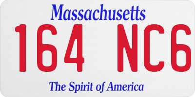 MA license plate 164NC6
