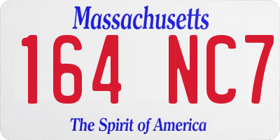 MA license plate 164NC7