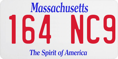 MA license plate 164NC9