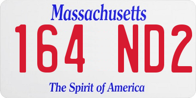 MA license plate 164ND2