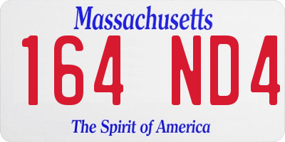 MA license plate 164ND4