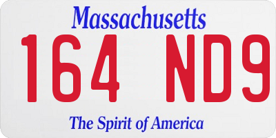 MA license plate 164ND9