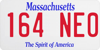 MA license plate 164NE0