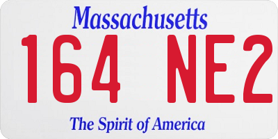 MA license plate 164NE2