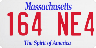 MA license plate 164NE4