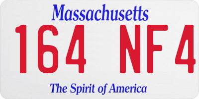 MA license plate 164NF4