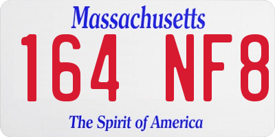MA license plate 164NF8