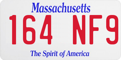 MA license plate 164NF9
