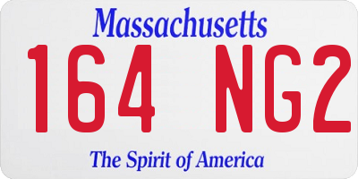 MA license plate 164NG2