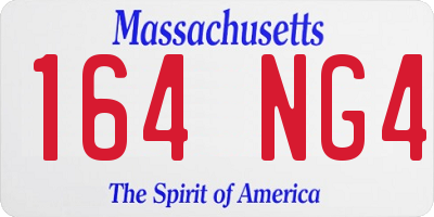 MA license plate 164NG4