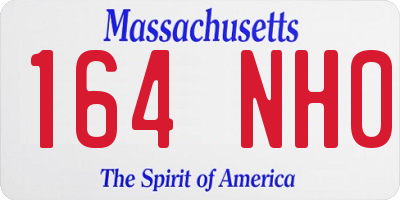 MA license plate 164NH0