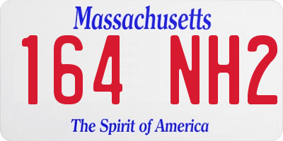 MA license plate 164NH2