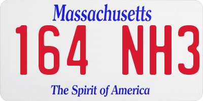MA license plate 164NH3