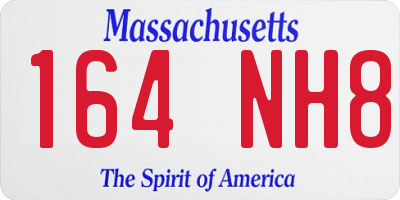 MA license plate 164NH8