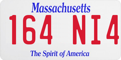MA license plate 164NI4