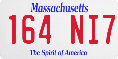 MA license plate 164NI7