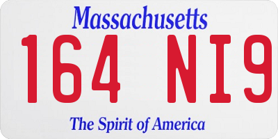 MA license plate 164NI9