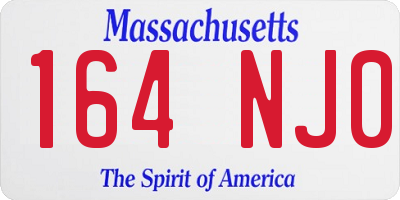 MA license plate 164NJ0