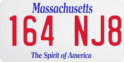 MA license plate 164NJ8