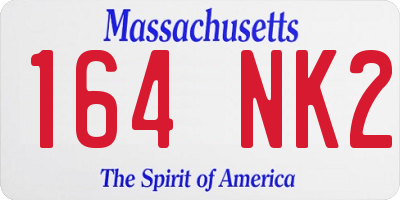 MA license plate 164NK2
