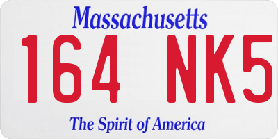 MA license plate 164NK5