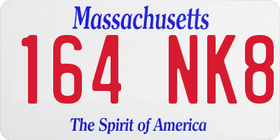 MA license plate 164NK8
