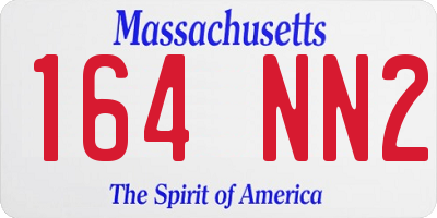 MA license plate 164NN2