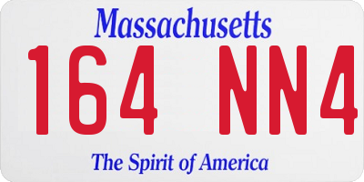 MA license plate 164NN4