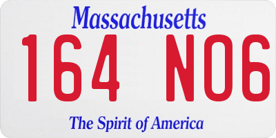 MA license plate 164NO6