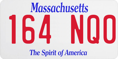 MA license plate 164NQ0