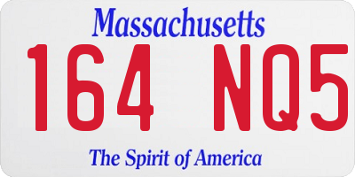 MA license plate 164NQ5