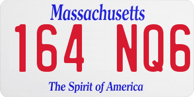 MA license plate 164NQ6