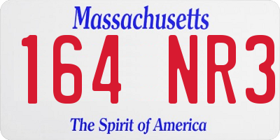 MA license plate 164NR3