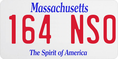 MA license plate 164NS0