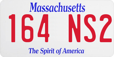 MA license plate 164NS2