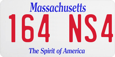 MA license plate 164NS4
