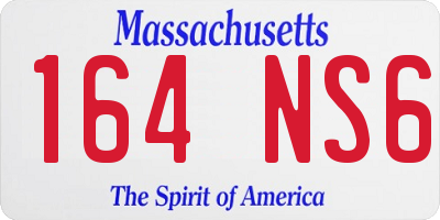 MA license plate 164NS6