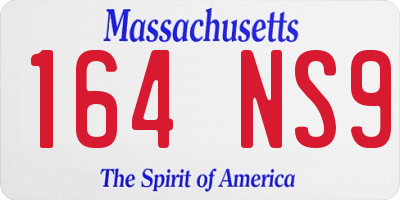 MA license plate 164NS9