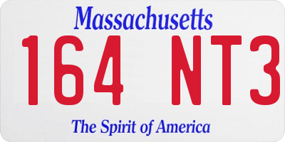 MA license plate 164NT3