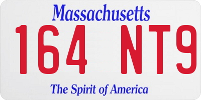 MA license plate 164NT9