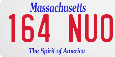 MA license plate 164NU0