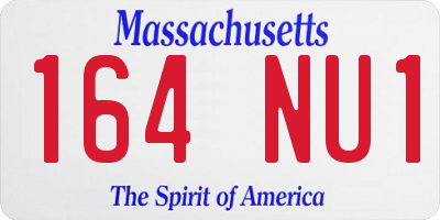 MA license plate 164NU1