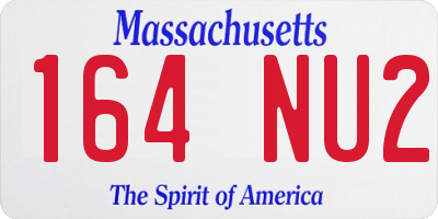MA license plate 164NU2