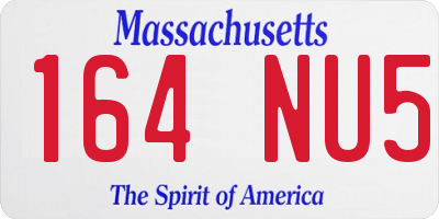 MA license plate 164NU5