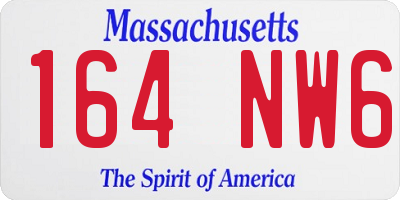 MA license plate 164NW6