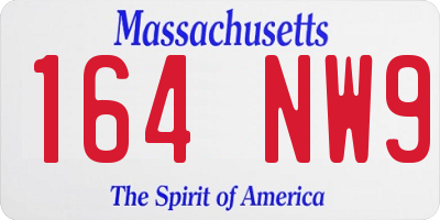 MA license plate 164NW9