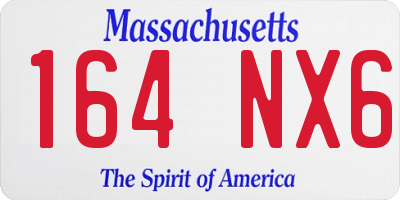 MA license plate 164NX6