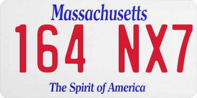 MA license plate 164NX7